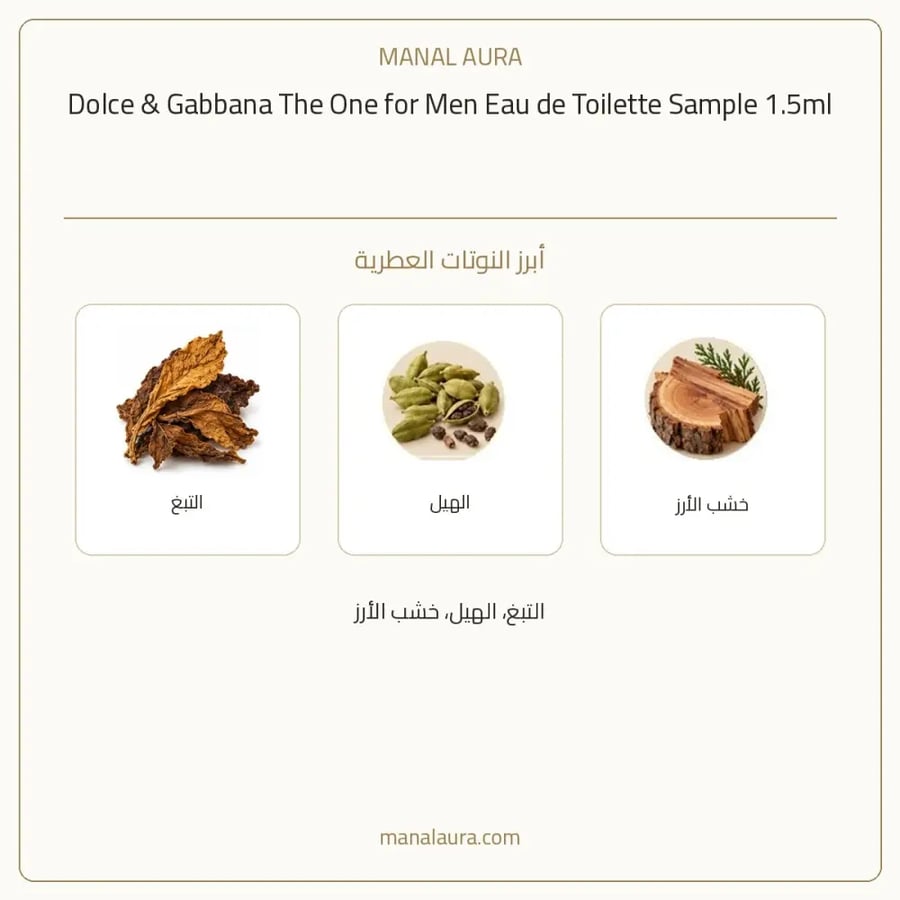 دولتشي آند غابانا عينة عطر دولتشي اند جابانا ذا ون فور مان أو دو تواليت - عطري - للجنسين - 1.5 مل