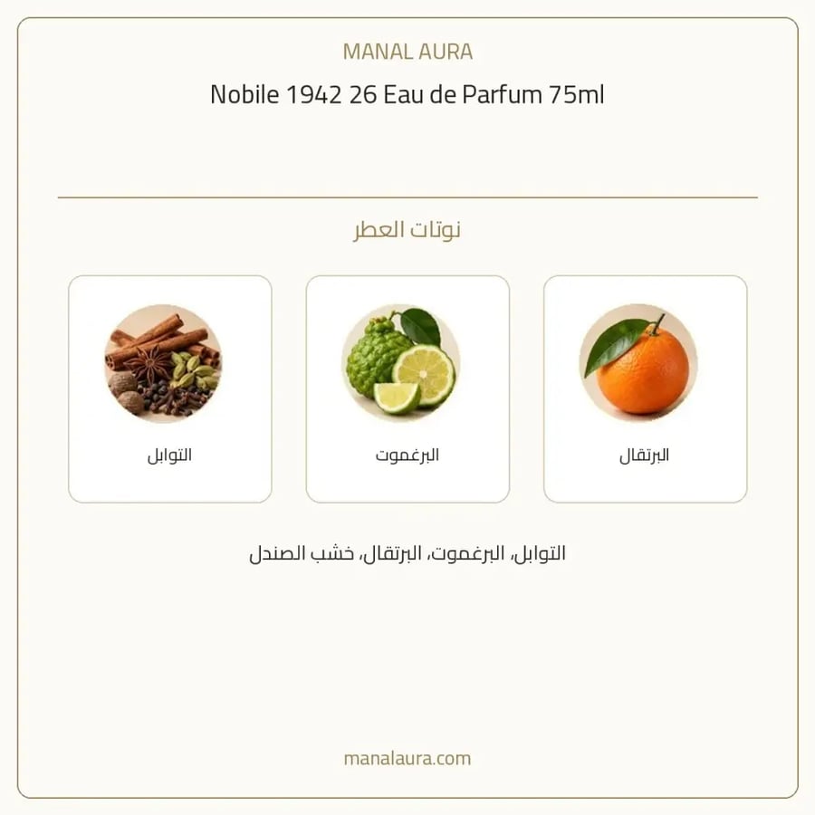 نوبيله 1942 عطر 26 من نوبيل 1942 أو دو بارفيوم - زهري خشبي حمضي - للجنسين - 75 مل