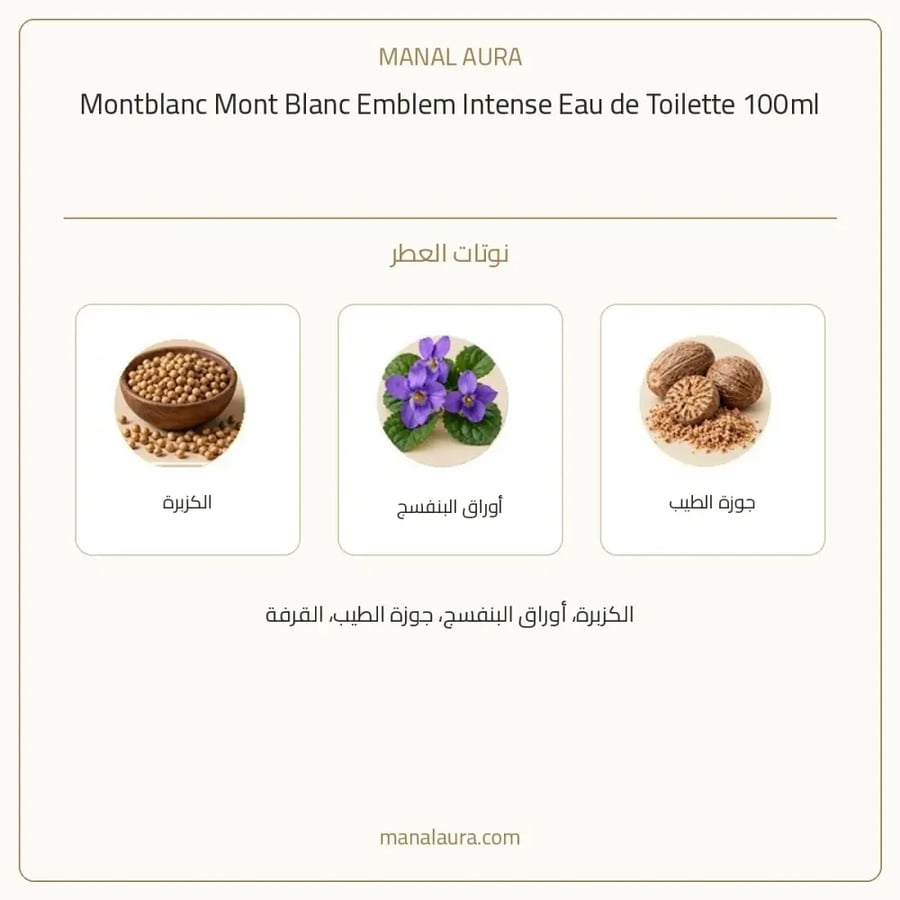 مون بلان عطر امبليم انتنس الفضي أو دو تواليت - عطري حار - للرجال - 100 مل