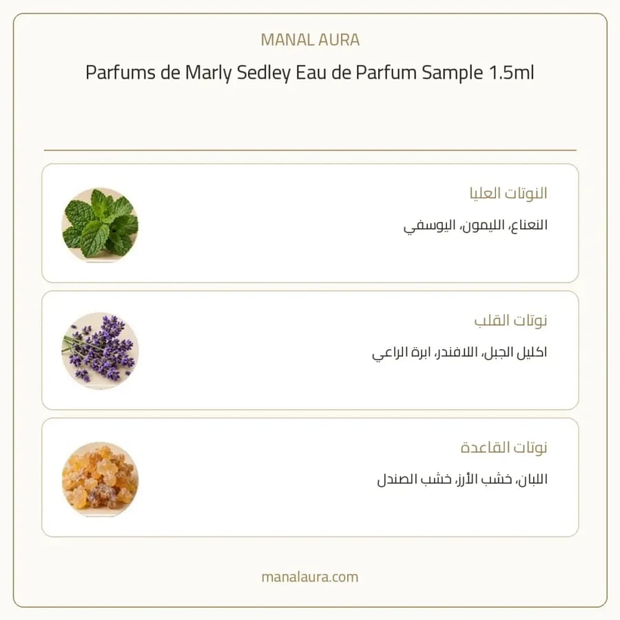 بارفامز دي مارلي عينة عطر دي مارلي سيدلي بارفيوم - خشبي عطري - للجنسين - 1.5 مل