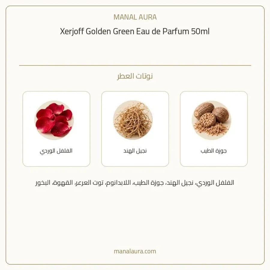 زيرجوف عطر جولدن جرين زيرجوف أو دو بارفيوم - عطري عنبر حار - للجنسين - 50 مل