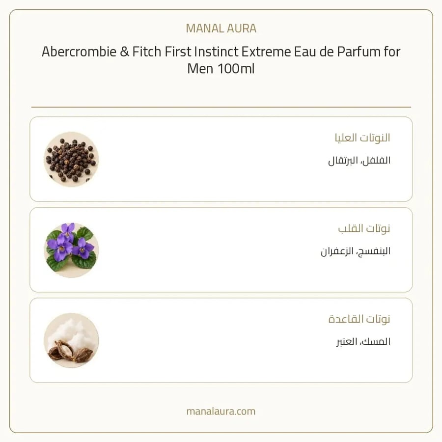 أبركرومبي آند فيتش عطر فيرست انستنكت اكستريم أو دو بارفيوم - عطري سرخسي - للرجال - 100 مل