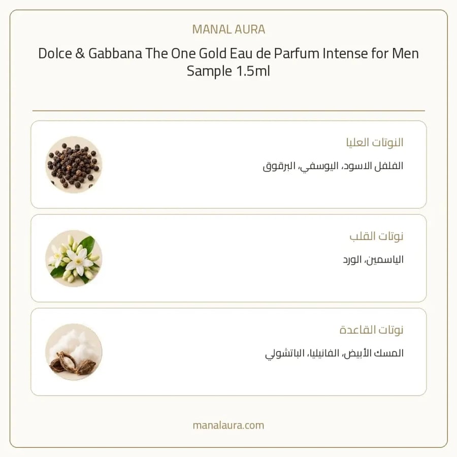 دولتشي آند غابانا عينة عطر دولتشي غابانا ذا ون قولد أو دو بارفيوم - عطري - للرجال - 1.5 مل