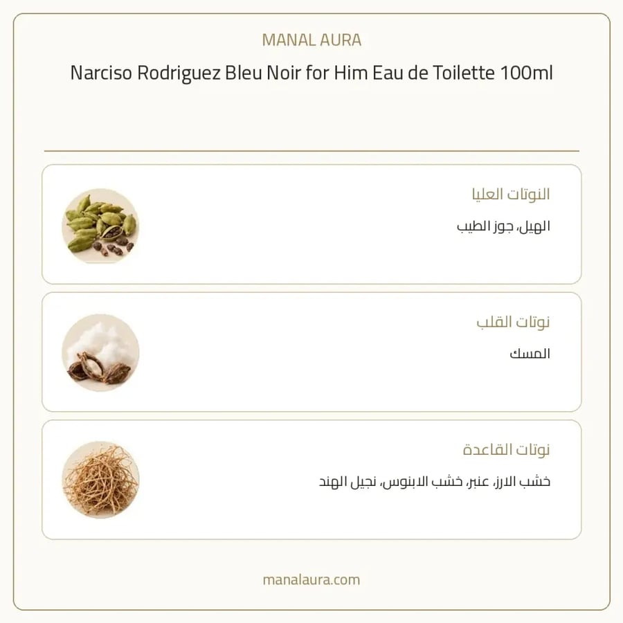 نارسيسو رودريغيز عطر بلو نوار أو دو تواليت - خشبي حار - للرجال - 100 مل