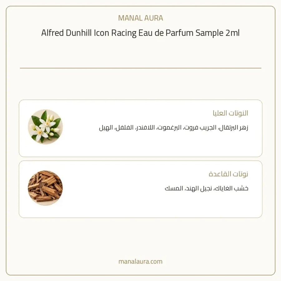 دانهيل عينة عطر دانهيل ايكون ريسنغ الاخضر أو دو بارفيوم - خشبي عطري - للرجال - 2 مل