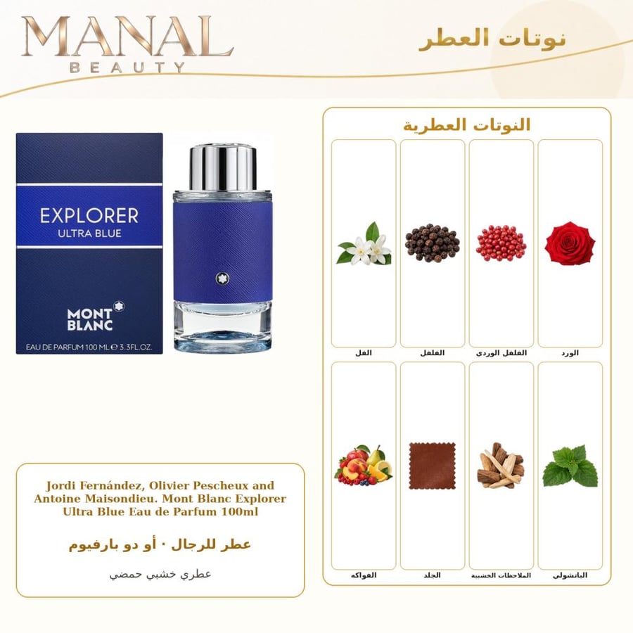مون بلان عطر اكسبلورر الترا بلو أو دو بارفيوم - عطري - للرجال - 100 مل