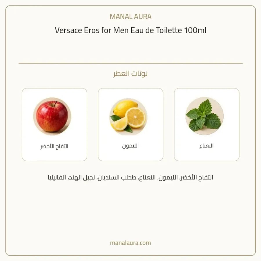 فيرساتشي عطر ايروس أو دو تواليت - عطري سرخسي - للرجال - 100 مل