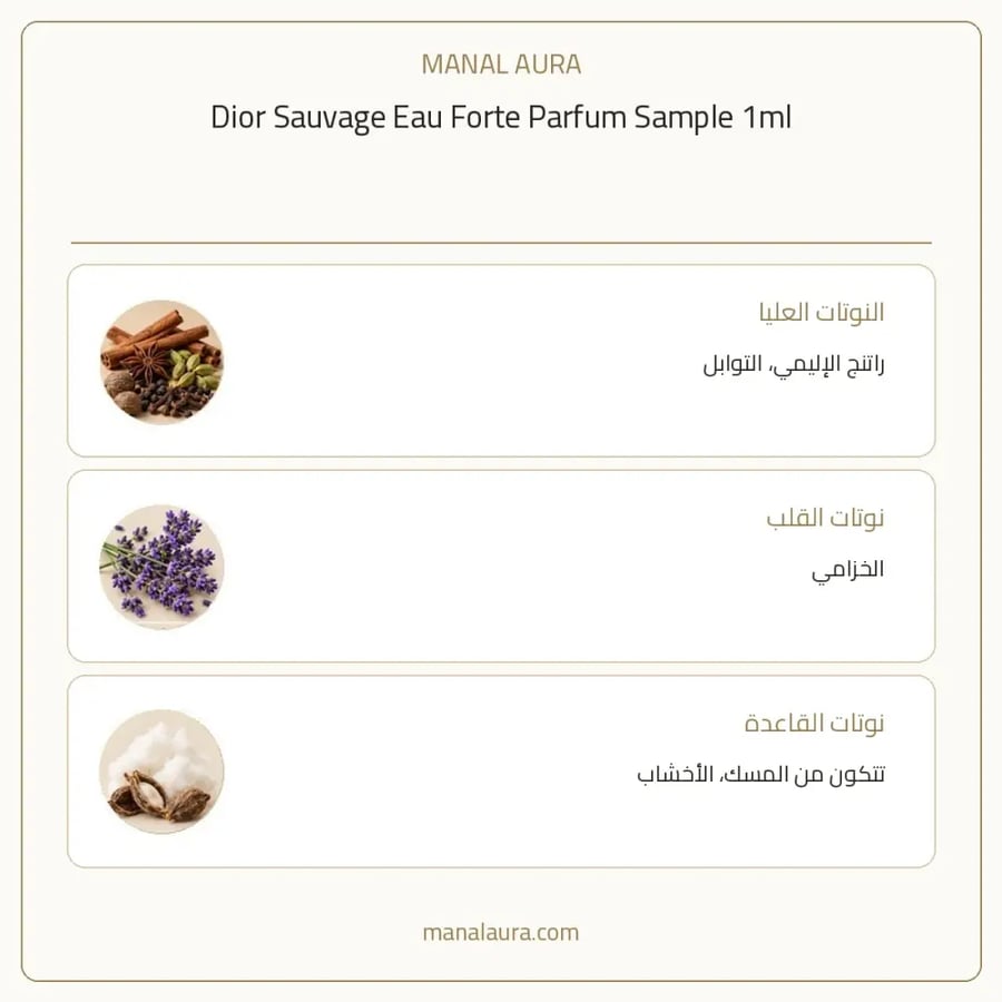 ديور عينة عطر سوفاج أو فورت من ديور بارفيوم - عطري - للرجال - 1 مل