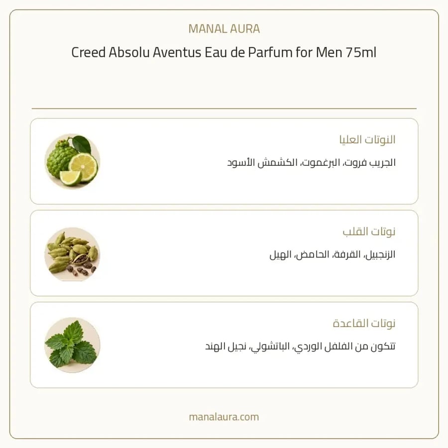كريد عطر افينتوس ابسولو أو دو بارفيوم - تشيبر فاكهي - للرجال - 75 مل