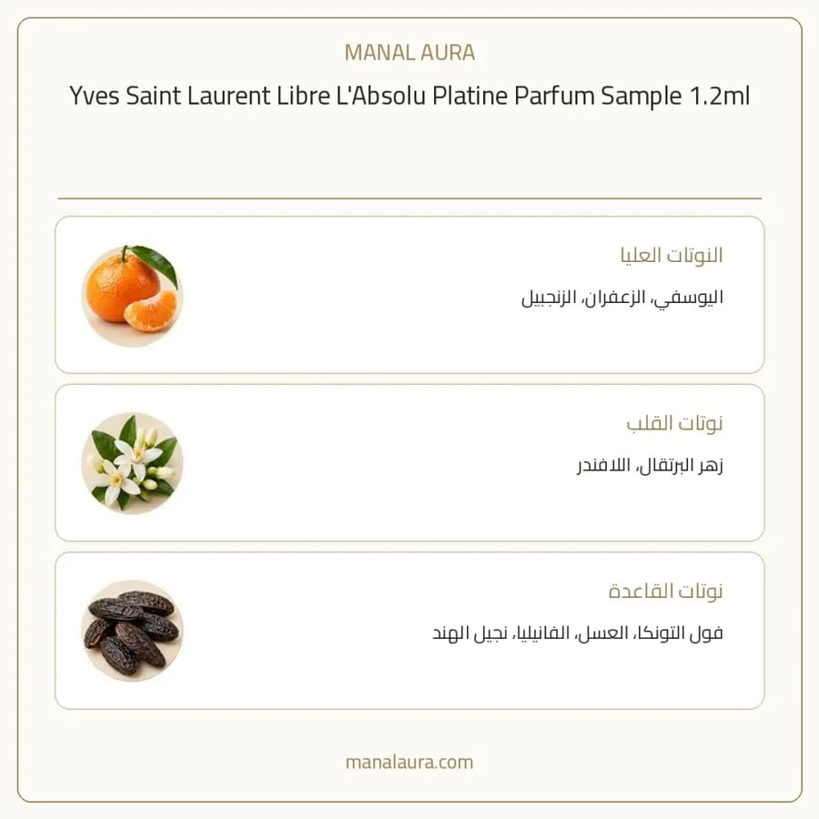 إيف سان لوران عينة عطر ايف سان لوران ليبر لو ابسولو بلاتين بارفيوم - عطري - للنساء - 1.2 مل