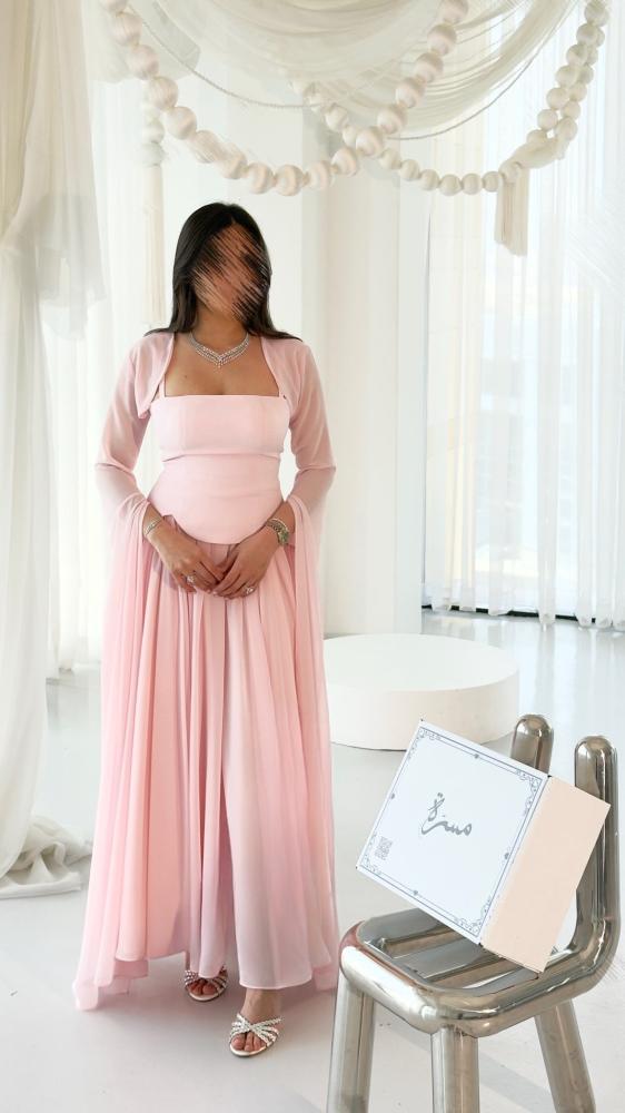 Chiffon and crepe bank dress