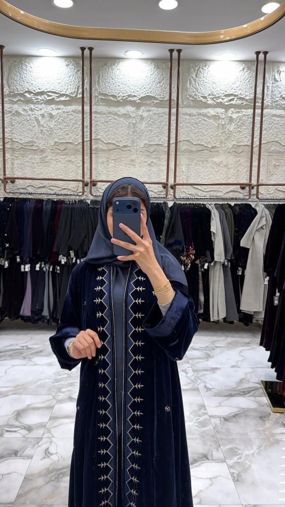 عباية شموخ دبل كلوش الون الكحلي