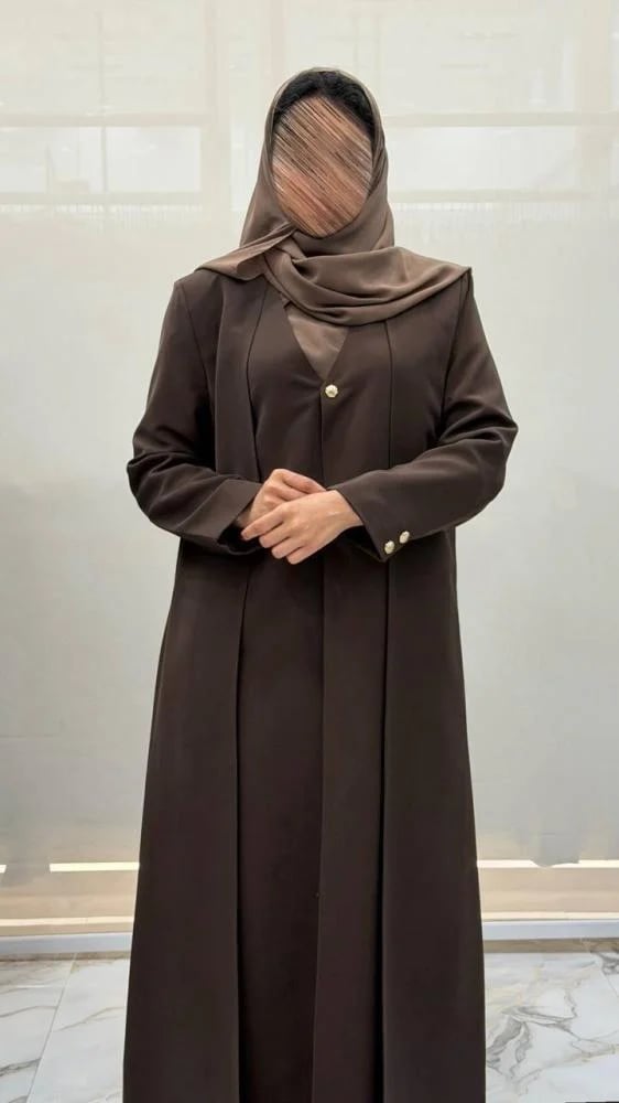 بليزر سلطانه قطعه أمام بشكل فستان بقماش سراميك اندنوسي