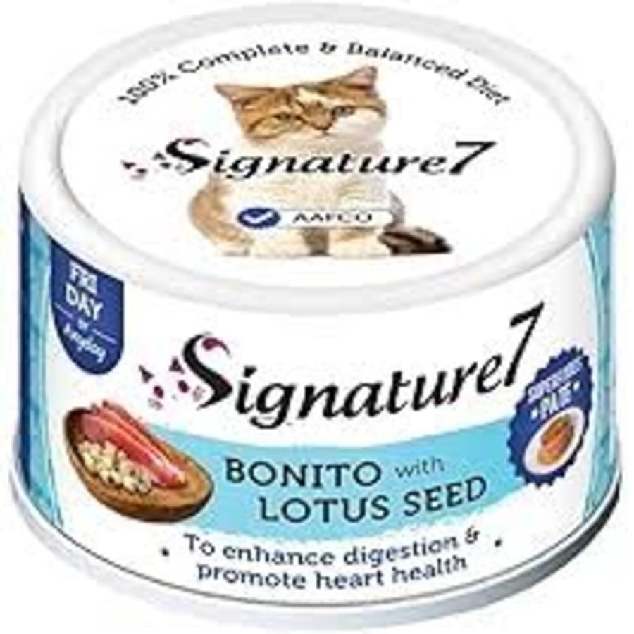طعام القطط المعلب Signature7، باتيه دجاج مع بذور اللوتس، 80 جم