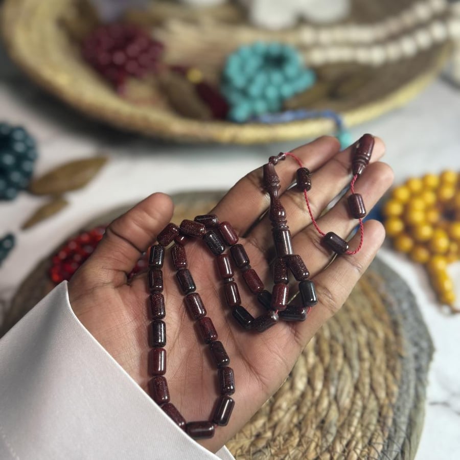 Fatoran prayer bead, liver-shaped, star-shaped, capsule, soft size, 33 beads
