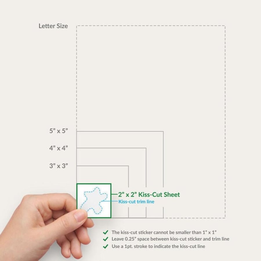 ملصق بقص سطحي (Kiss Cut)