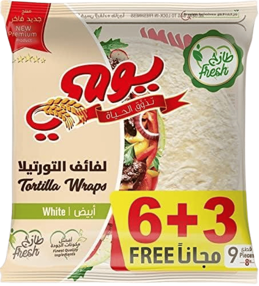 تورتيلا يومي ابيض 9حبات