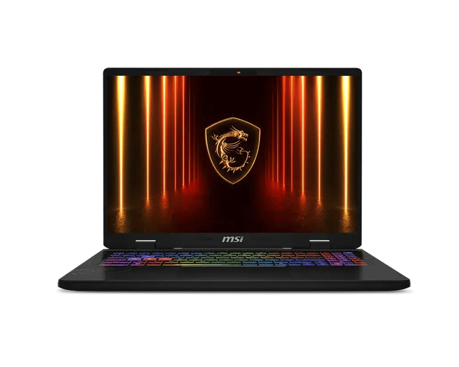 لابتوب الألعاب MSI Crosshair A16 HX D8WFKG، شاشة IPS QHD+ مقاس 16 بوصة بتردد 240 هرتز، معالج AMD Ryzen 9 8940HX، ذاكرة وصول عشوائي 16 جيجابايت، قرص صلب SSD بسعة 1 تيرابايت، بطاقة رسومات GeForce RTX 5060 بسعة 8 جيجابايت، نظام التشغيل Windows 11 Home، لون ر