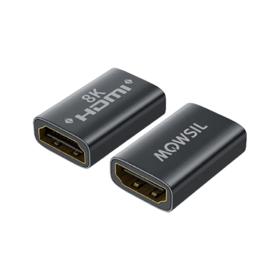 موصل HDMI 8K من موسيل (عبوة من قطعتين)، محول HDMI أنثى إلى أنثى، يدعم دقة 8K بمعدل 60 هرتز، ودقة 4K بمعدل 120 هرتز، وسرعة نقل بيانات 48 جيجابت في الثانية، وتقنية HDR، وتقنية ARC، وHDMI 2.1، معزز/مكرر إشارة، مصنوع من سبائك الألومنيوم، موسع لكابلات HDMI | M