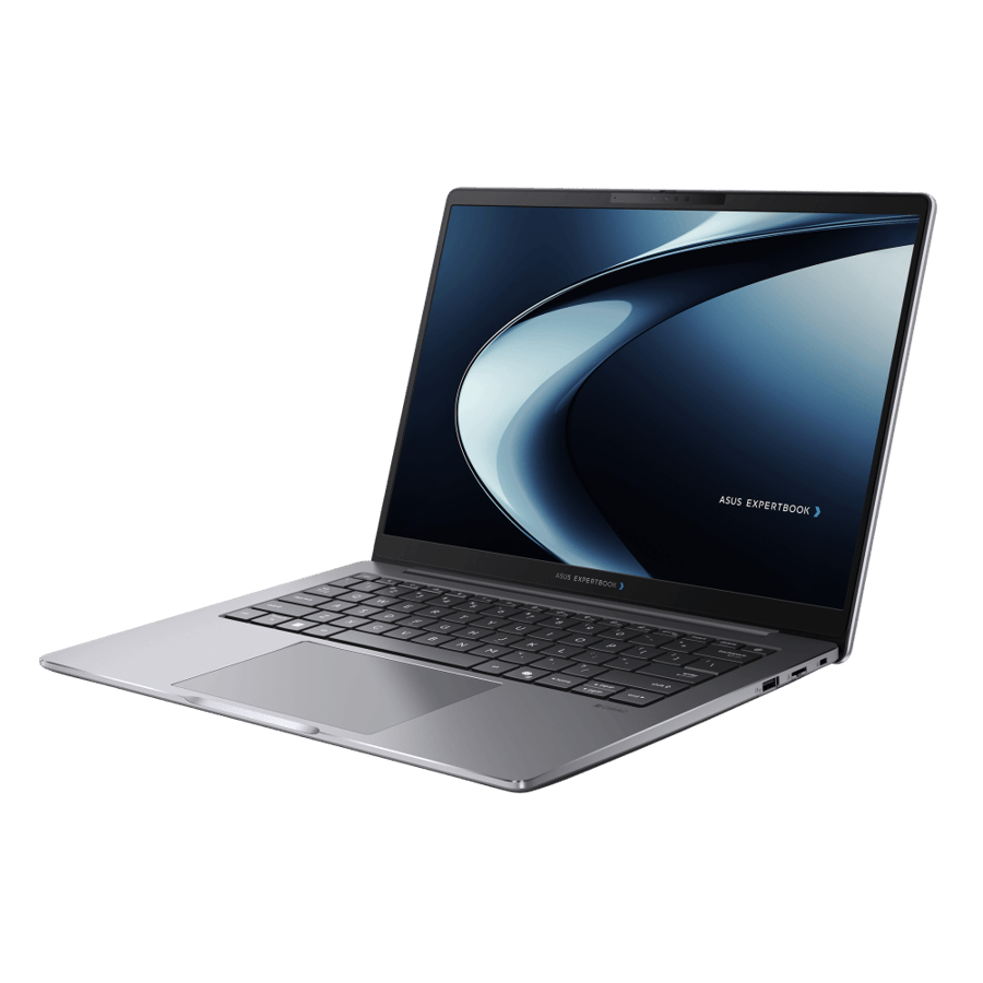 لابتوب ASUS للأعمال بشاشة 14 بوصة ودقة WQXGA – معالج Intel Core Ultra 7 256H، ذاكرة 32 جيجابايت DDR5، قرص تخزين 1 تيرابايت PCIe 5.0 SSD، قارئ بصمة الإصبع، هيكل من الألومنيوم – 90NX0A91-M000B0