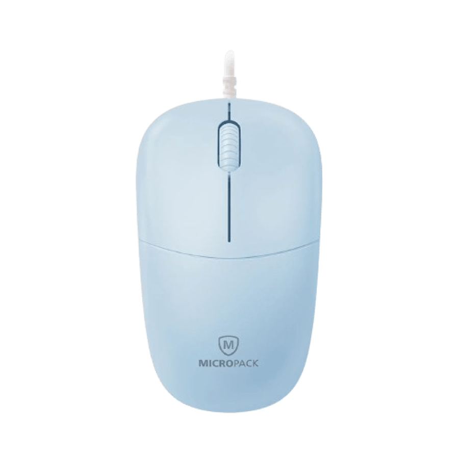 ماوس مايكروباك البصري السلكي، ماوس سلكي USB، تتبع بصري دقيق، توصيل وتشغيل، أزرق - M-105-BL