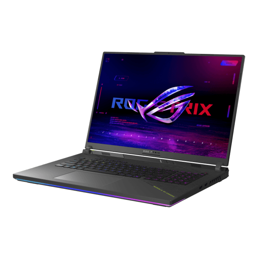 لابتوب الألعاب ASUS ROG Strix G18 G814FP، شاشة IPS مقاس 18 بوصة بدقة 2.5K، معالج AMD Ryzen 9 9955HX، ذاكرة وصول عشوائي 32 جيجابايت، قرص صلب SSD بسعة 1 تيرابايت، بطاقة رسومات GeForce RTX 5070 بسعة 8 جيجابايت، لوحة مفاتيح إنجليزية، نظام تشغيل ويندوز 11، لون