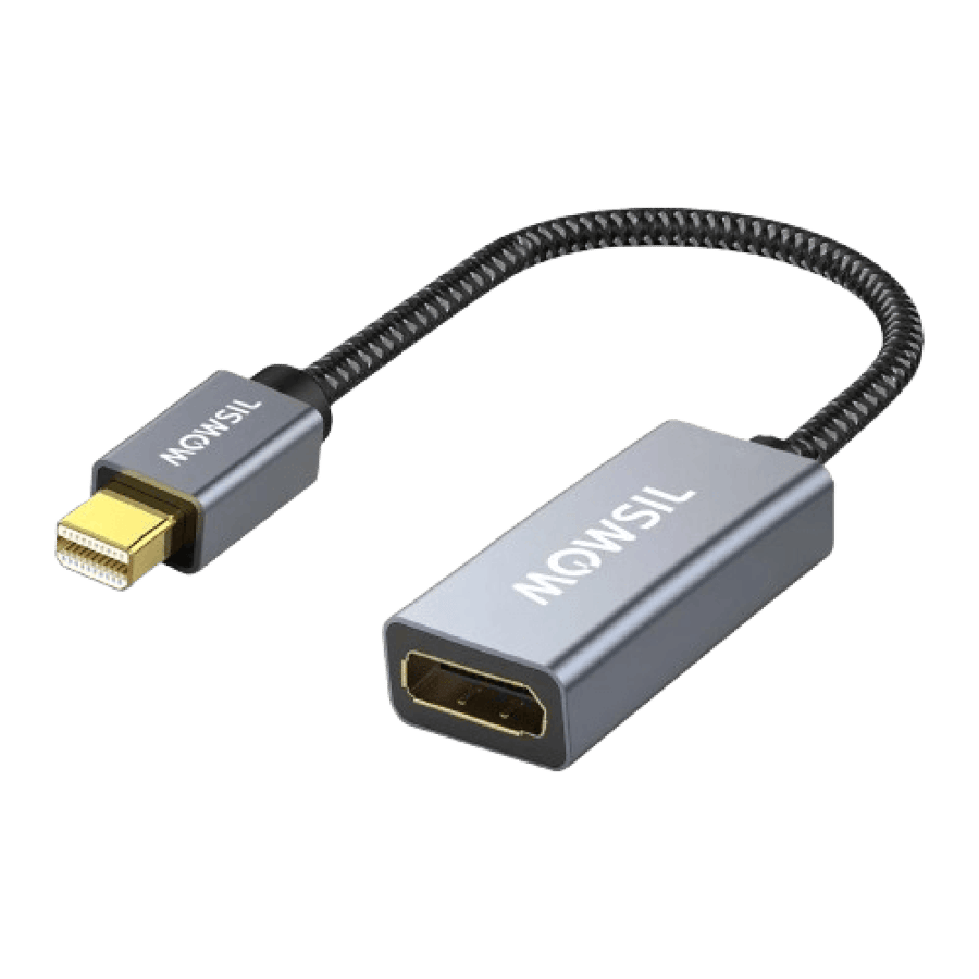 محول Mowsil Mini DisplayPort إلى DisplayPort، محول Mini DP ذكر إلى DP أنثى، يدعم دقة 4K@60Hz لأجهزة iMac، واللابتوب، وMac Mini، والشاشات، وأجهزة التلفزيون عالية الدقة، وأجهزة العرض، رمادي | MOMDD