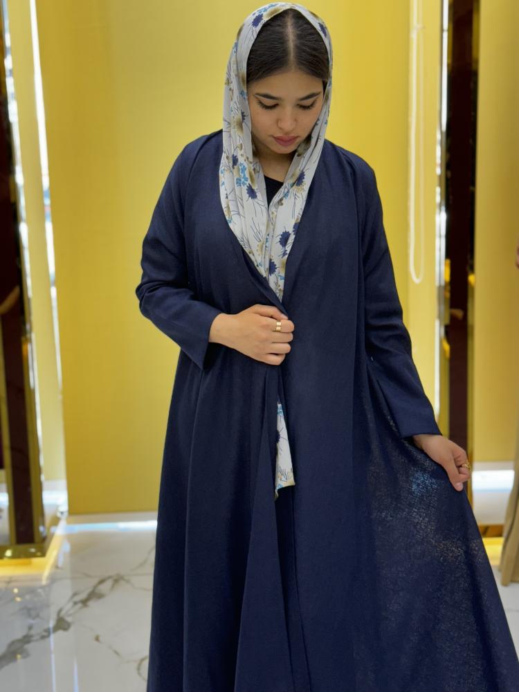Linen fabric abaya with a flared design