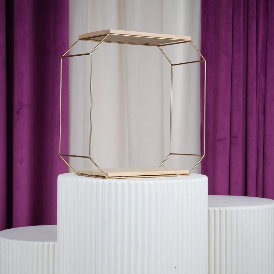 Golden hexagonal stand
