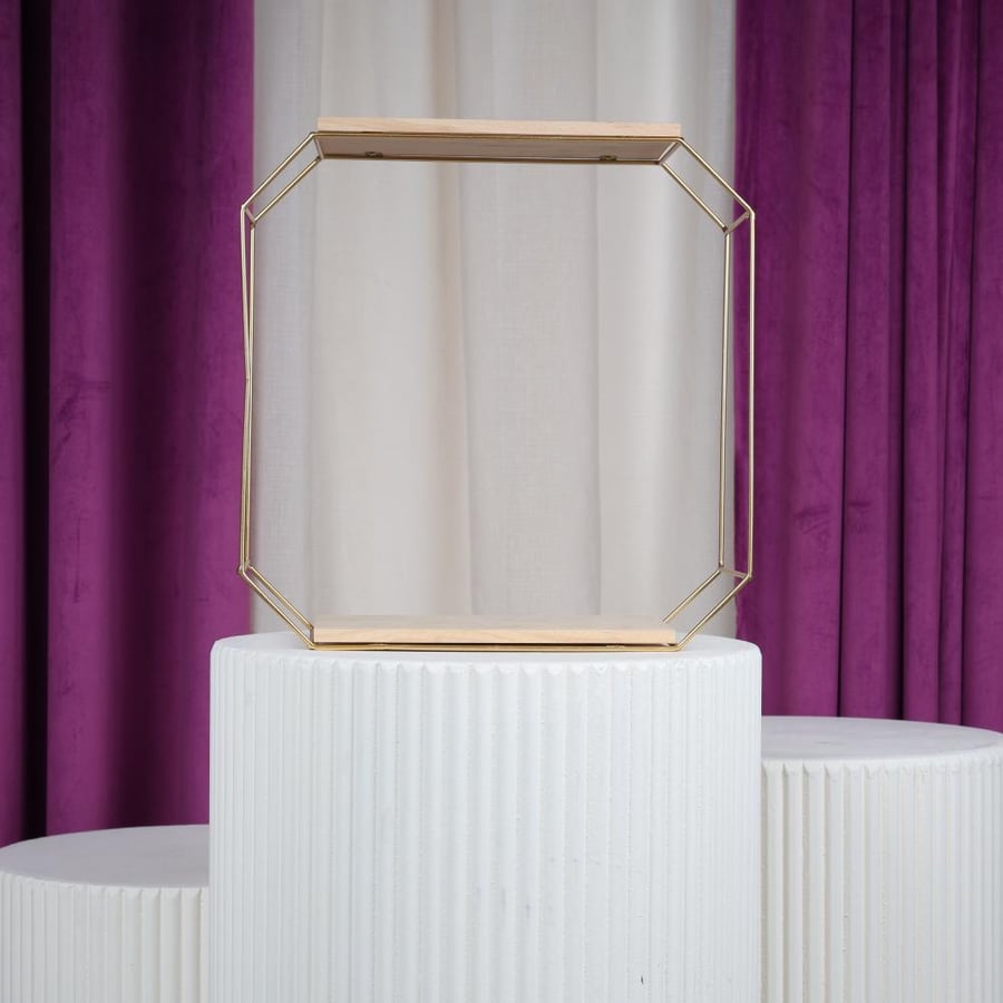 Golden hexagonal stand