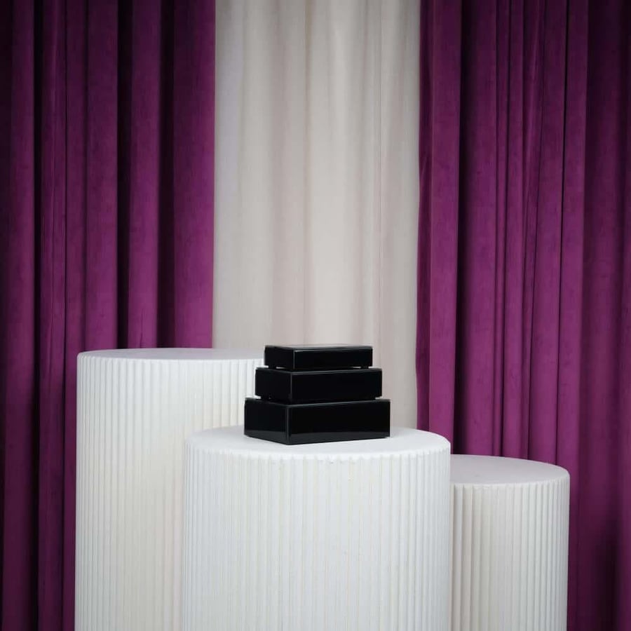 Black glass jar set