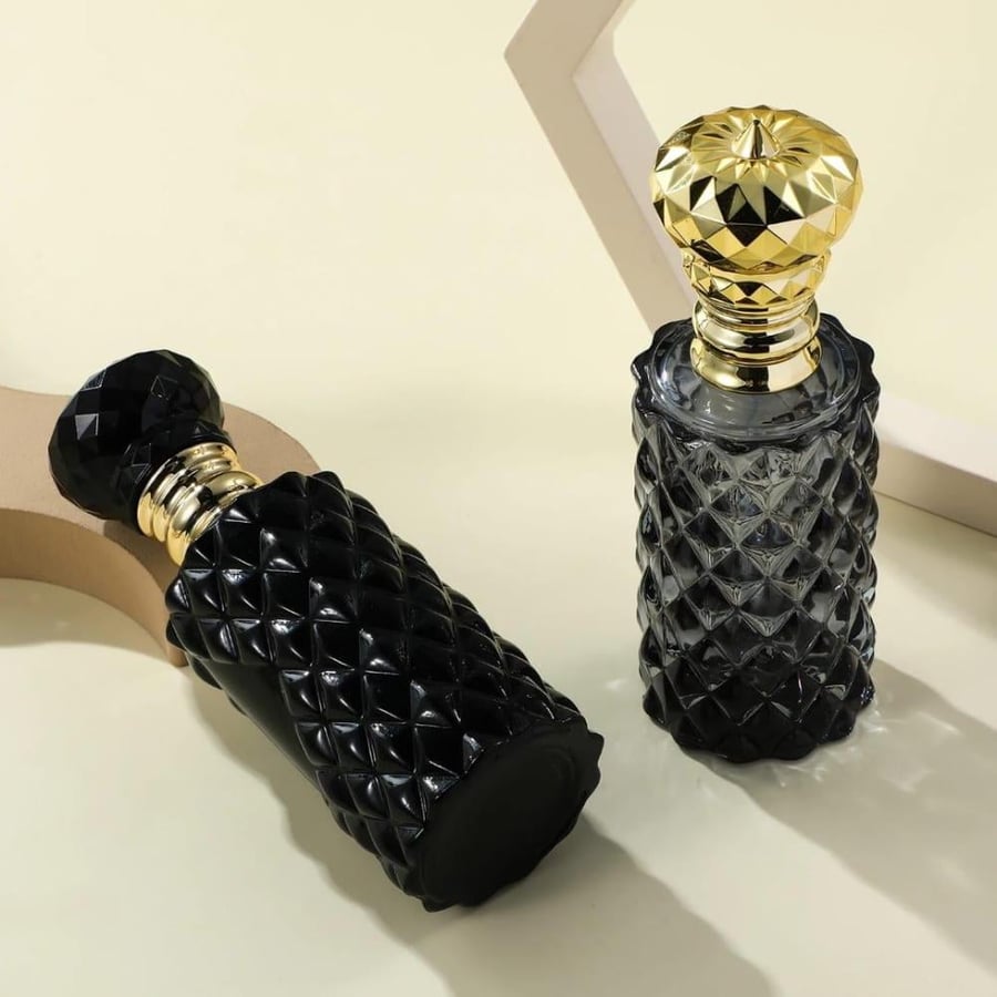 علب عطور برم فارغ حجم-100جرام شفاف شكل سوفاج -12 قطعة