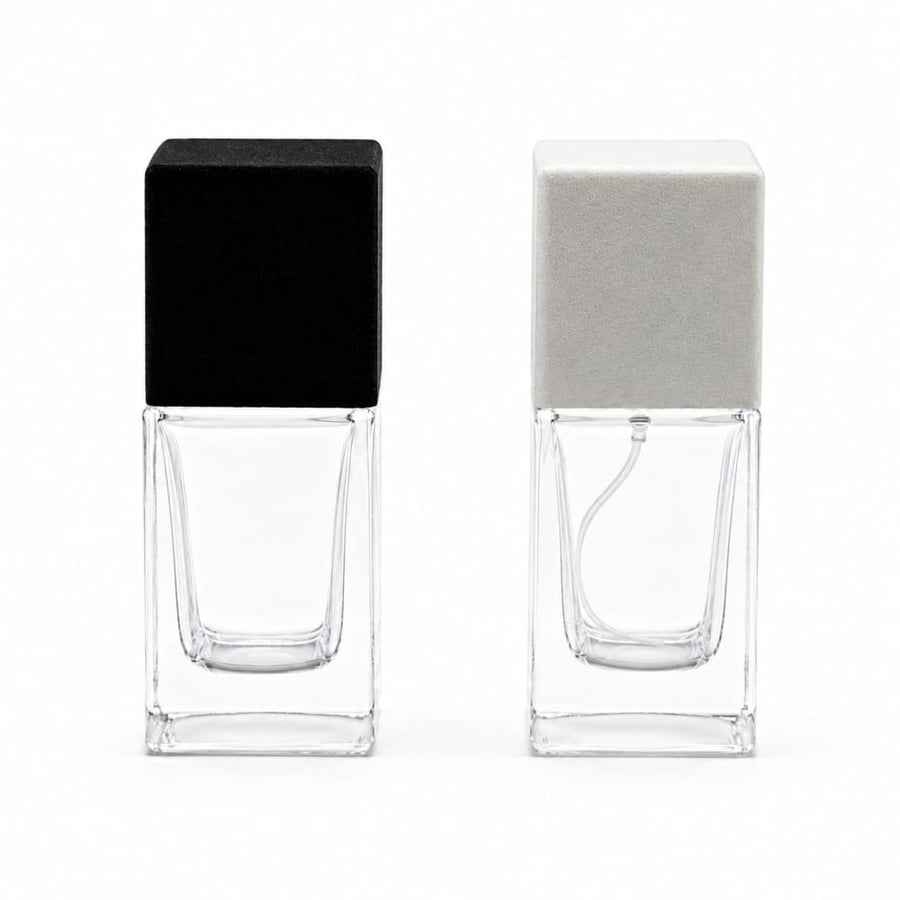 علب عطور بخاخ فارغ كبس 50 مل شكل ماتش غطاء قطيفة - 12 قطعة