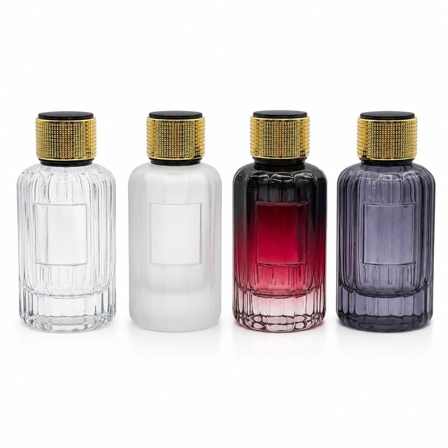 علب عطور بخاخ فارغ كبس 100 مل متعدد الالوان -12 قطعة