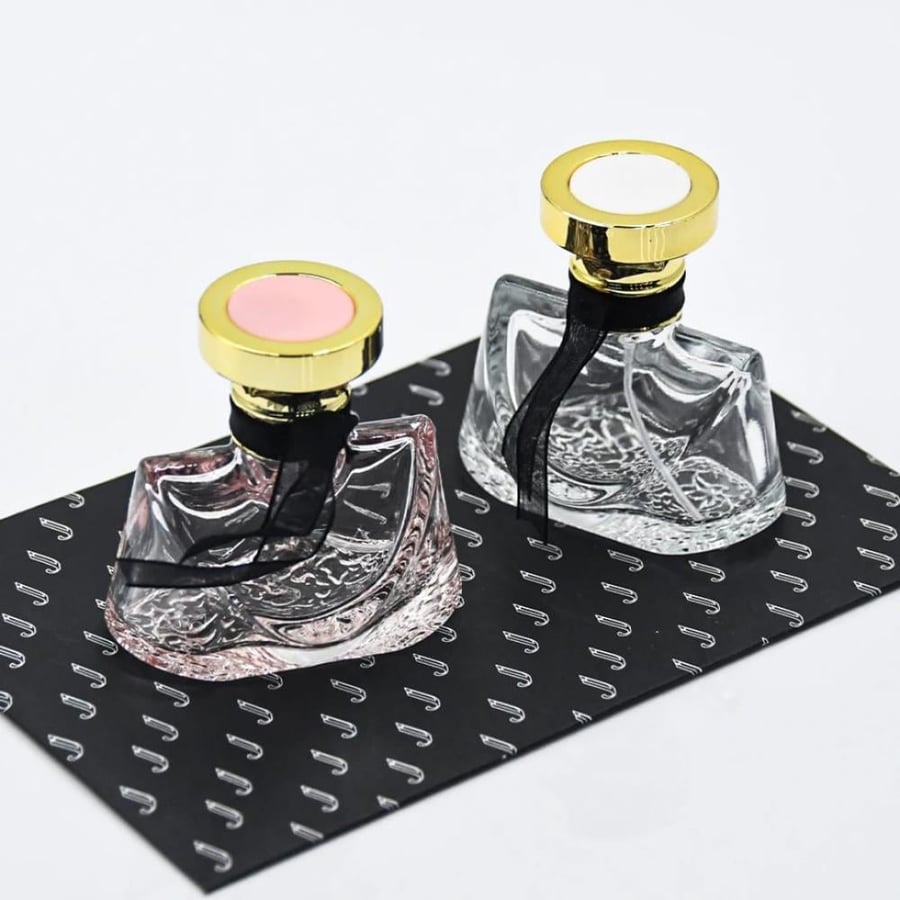 علب عطور بخاخ فارغ برم 30مل نفش شكل بلجاري -12 قطعة ملون