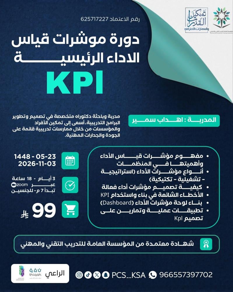 دورة موشرات قياس الاداء الرئيسية KPI