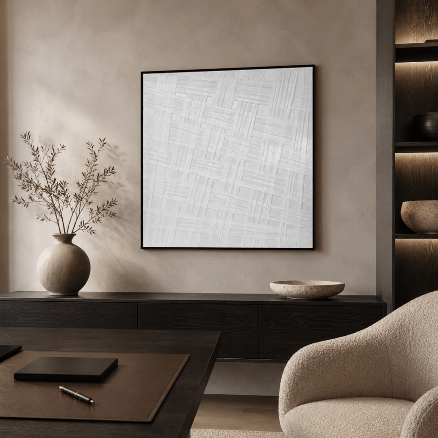 لوحة جدارية هندسية بخطوط هندسية عصرية 80 في 80 سم