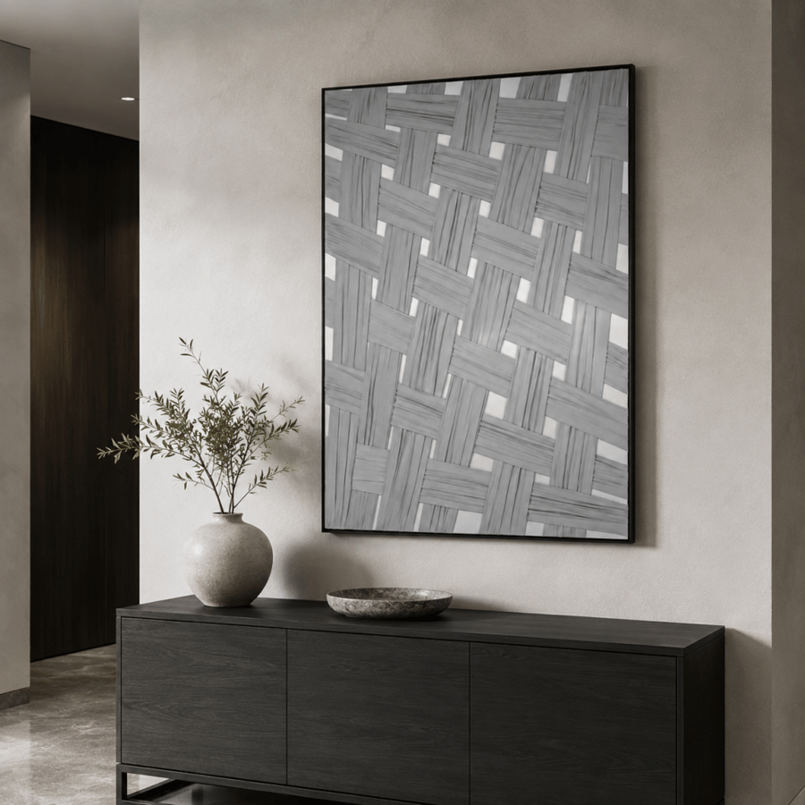 لوحة جدارية هندسية بتفاصيل ثلاثية 120 في 80 سم