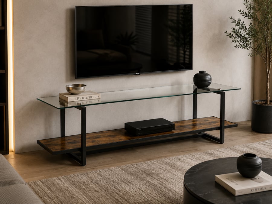 طاولة تلفزيون خشب MDF بني 160 سم