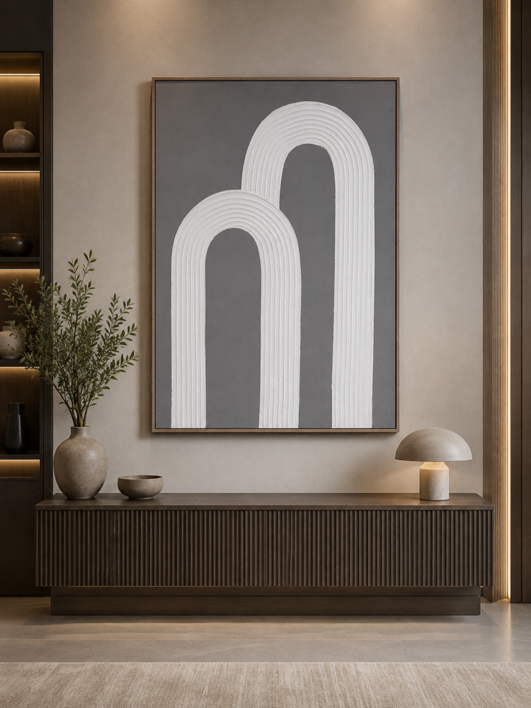 لوحة جدارية هندسية بلمسات هندسية ناعمة 120 في 80 سم