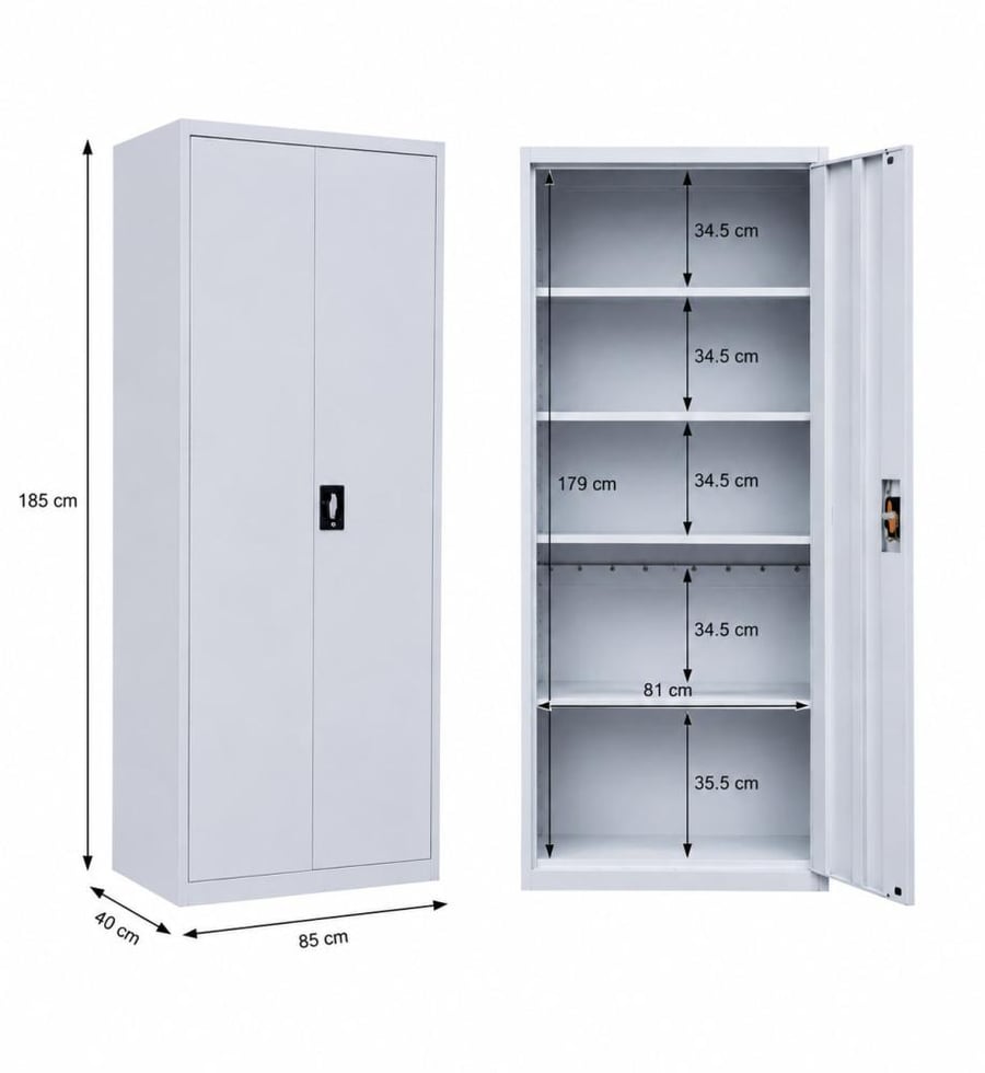 دولاب مكتبي حديد للملفات Grey مقاس 85×40 سم