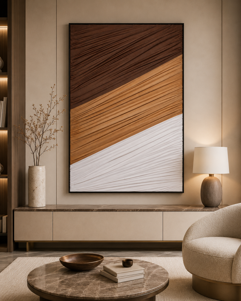 لوحة جدارية هندسية بلمسات هندسية ناعمة 120 في 80 سم