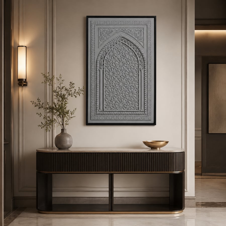لوحة جدارية هندسية بزخارف هندسية هادئة 120 في 80 سم