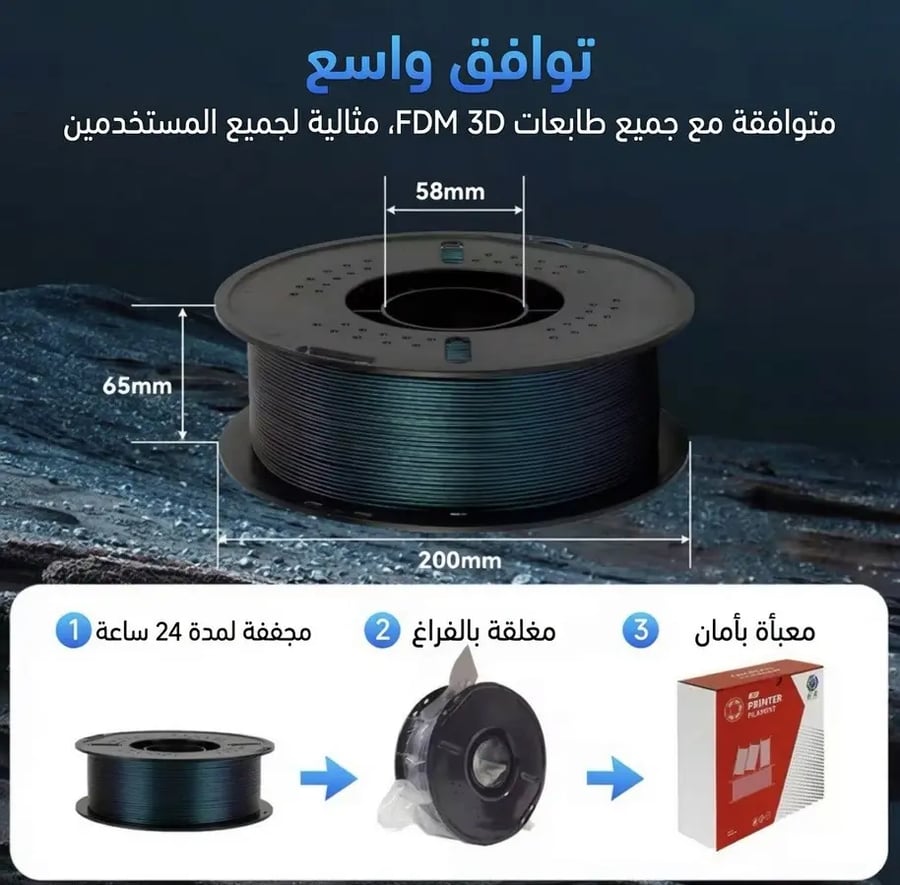 فلمنت 3D Kingroon PLA – ابيض (White) – 1.75mm – 1KG
