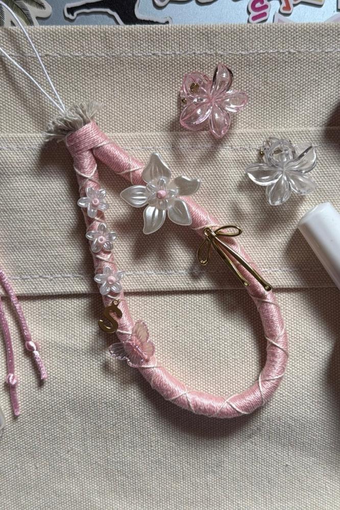 Pink flower charm
