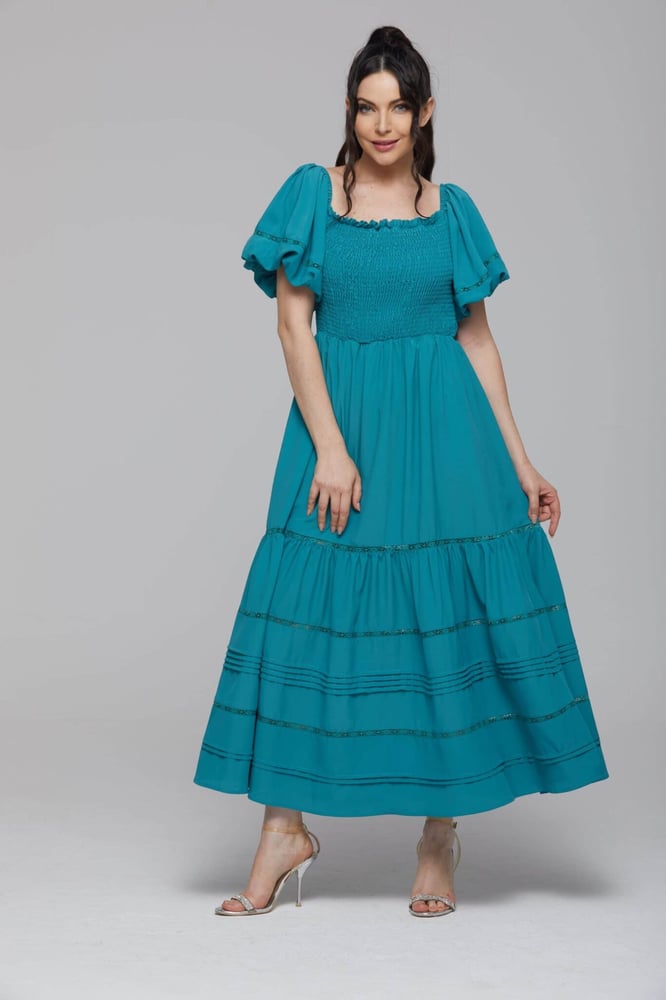 Soft summer dress with gathered bust