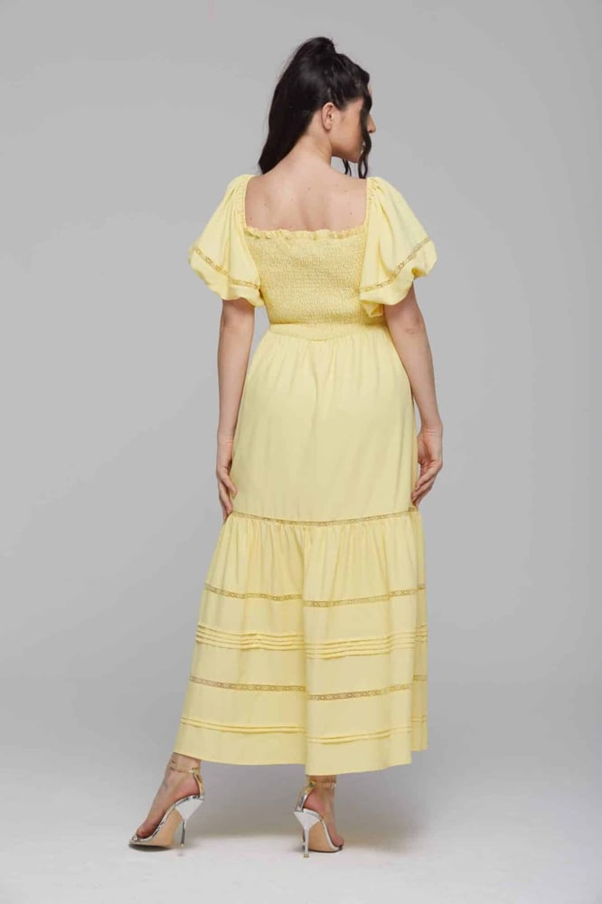 Soft summer dress with gathered bust