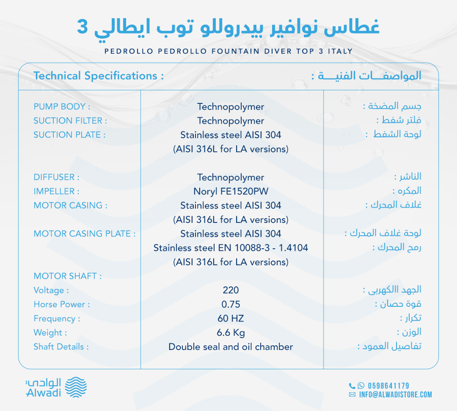 غطاس نوافير بيدروللوTOP 3 صنع في إيطاليا مثالي للاستخدام  النوا