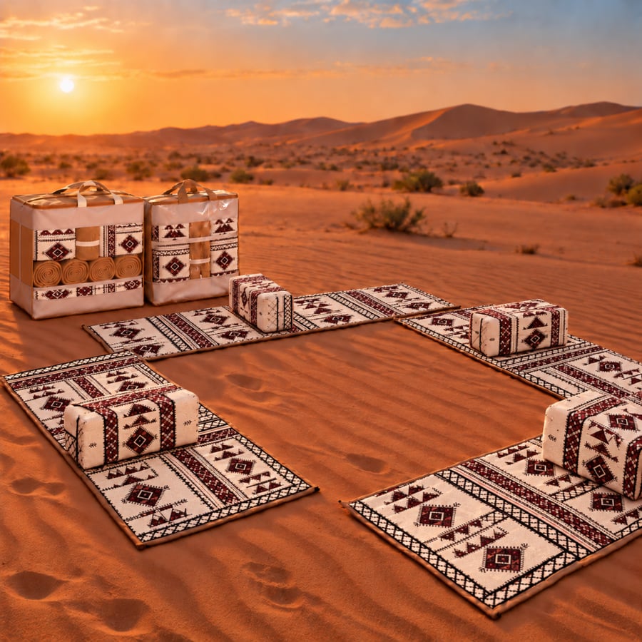 طقم جلسات مدات + مراكي + شنطة