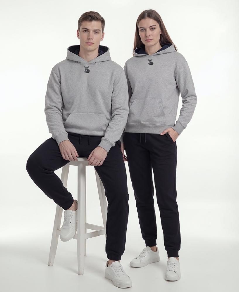GRAY & NAVY HOODIE